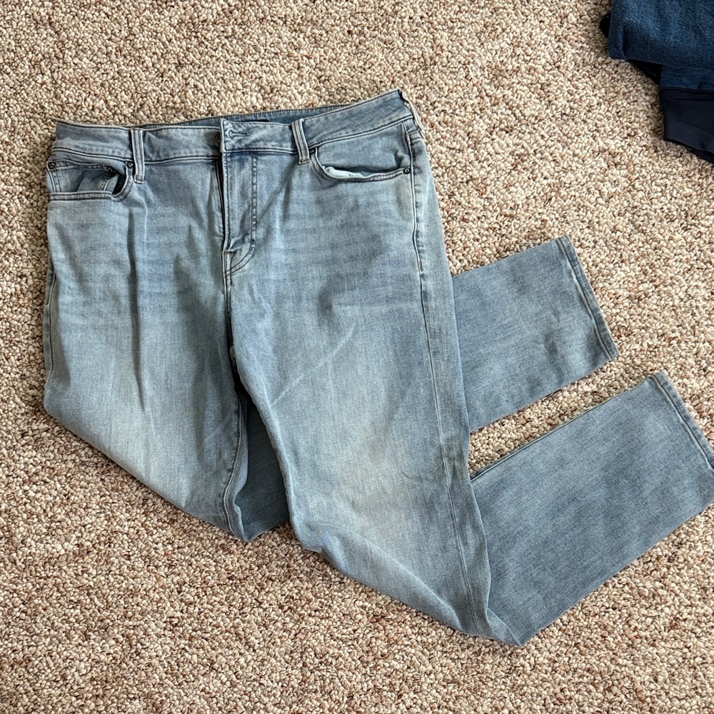 Express Light Blue Slim Straight Jeans Mens